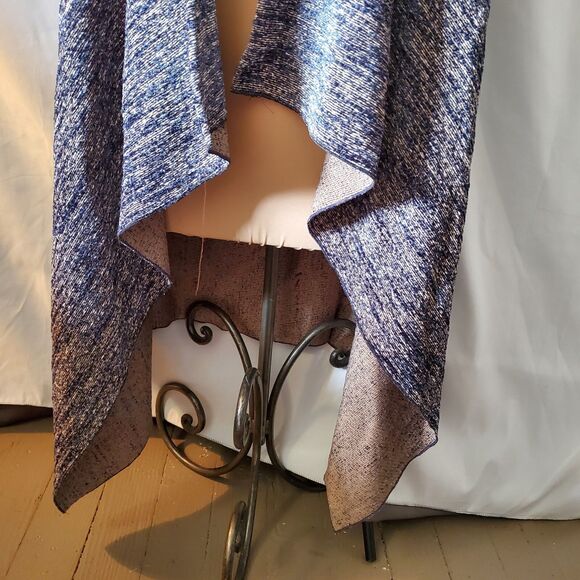 Thomasina Long Denim Weave Vest Cape, Very Unique Design - Picture 4 of 11